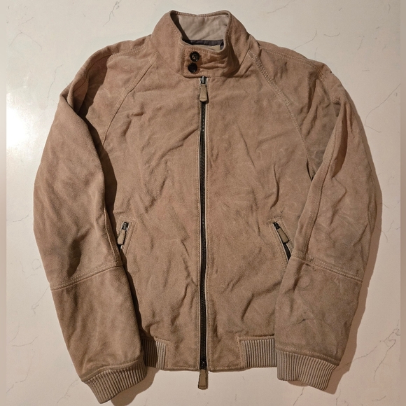 Coach New York 100% Leather Full Zip Jacket with Zipped Pockets Men's Size Small